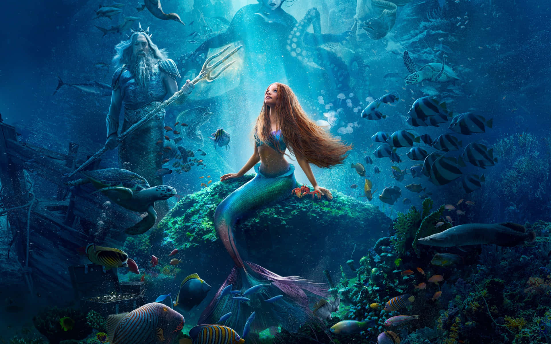 Mermaid Underwater Kingdom Fantasy Artwork Wallpaper