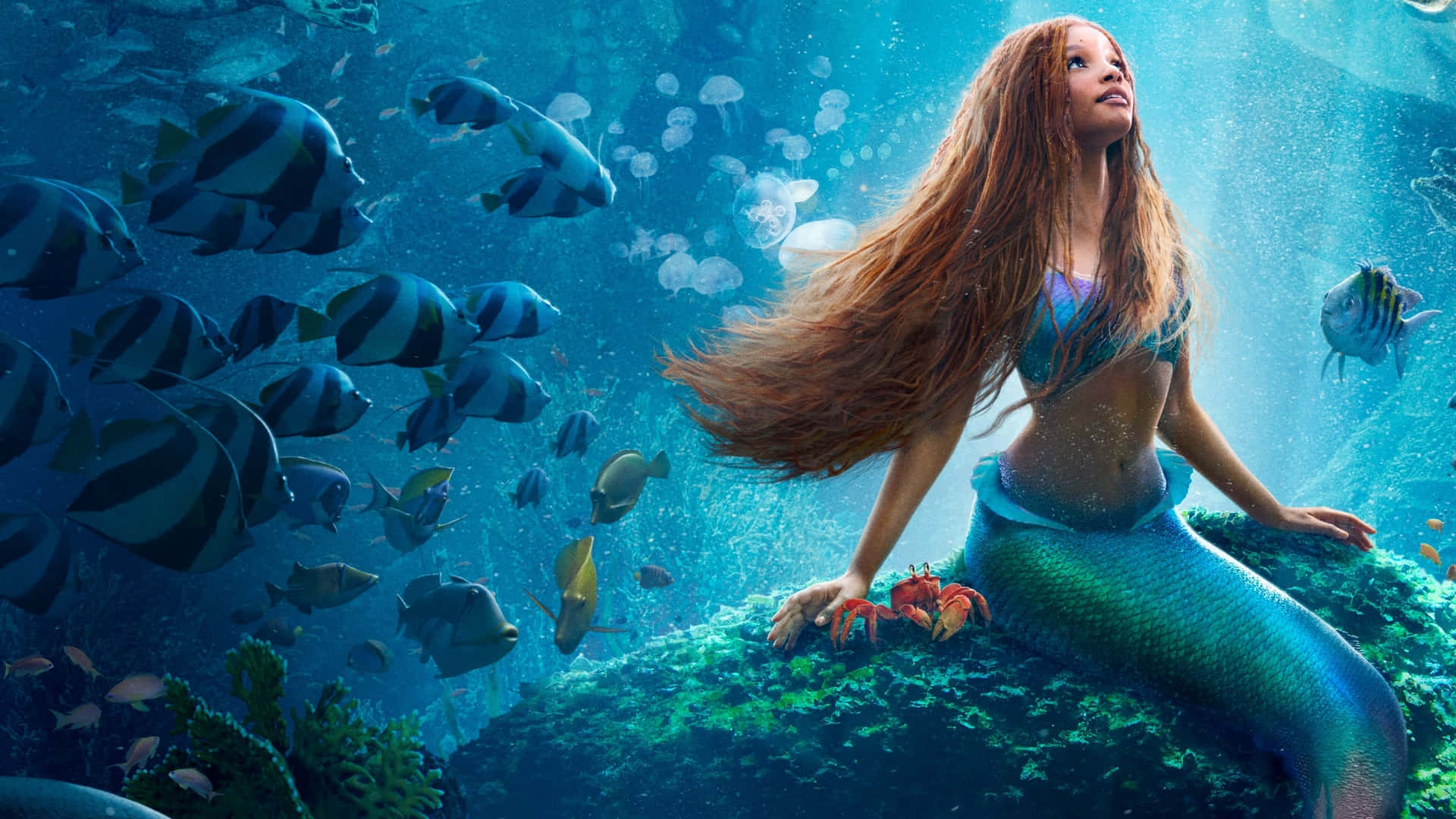 Mermaid_ Underwater_ Scene Wallpaper