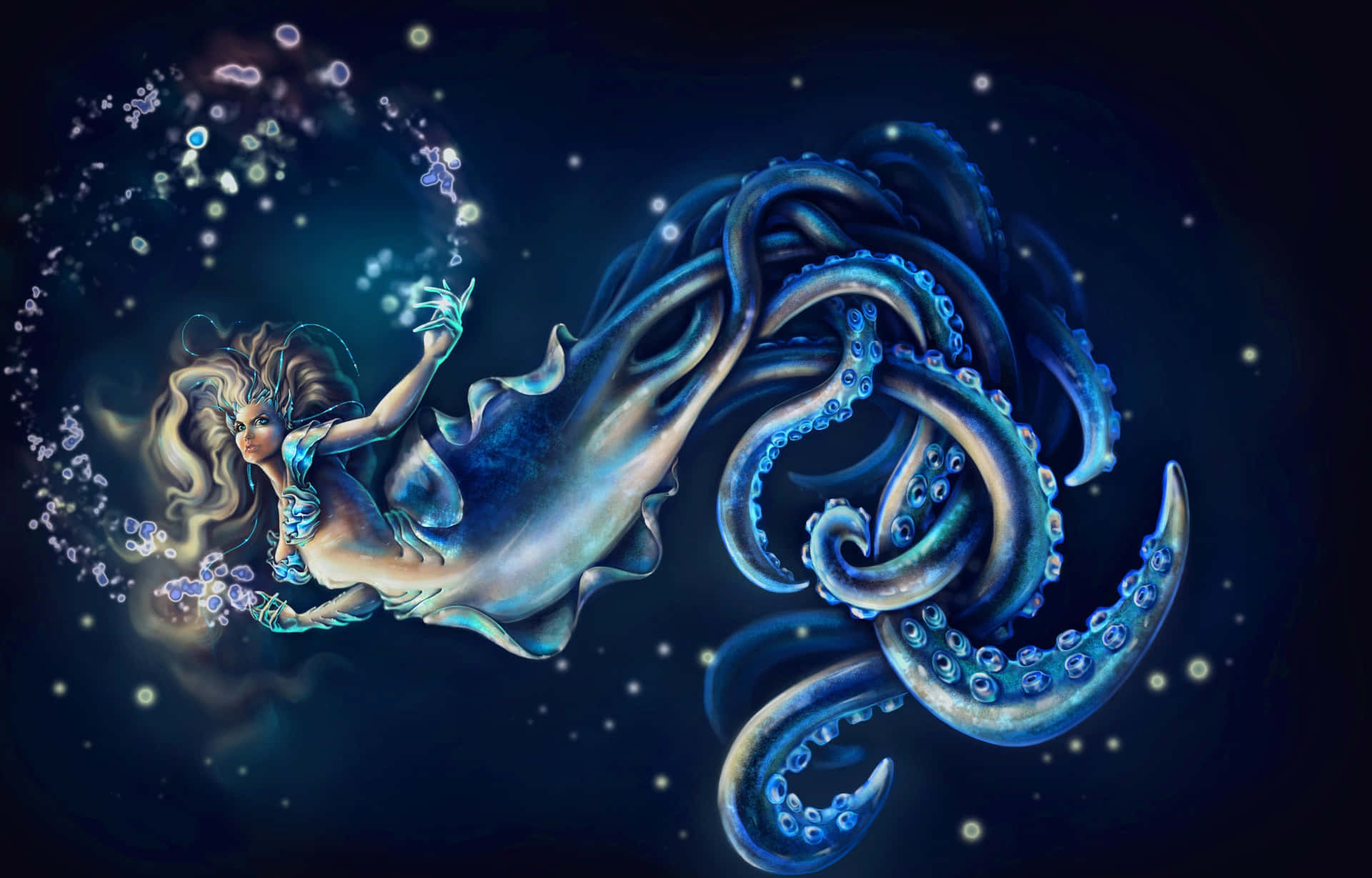 Mermaid With Octopus Tail Wallpaper