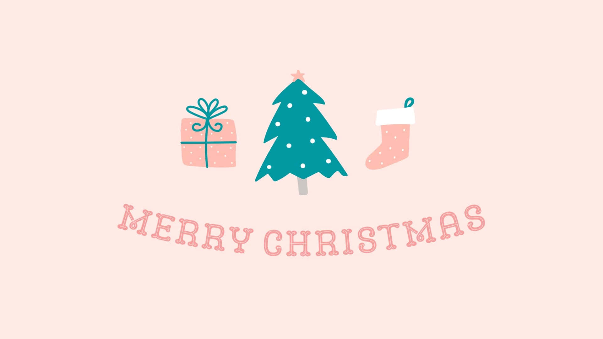 Merry Christmas Aesthetic Tree Gift Stocking Wallpaper