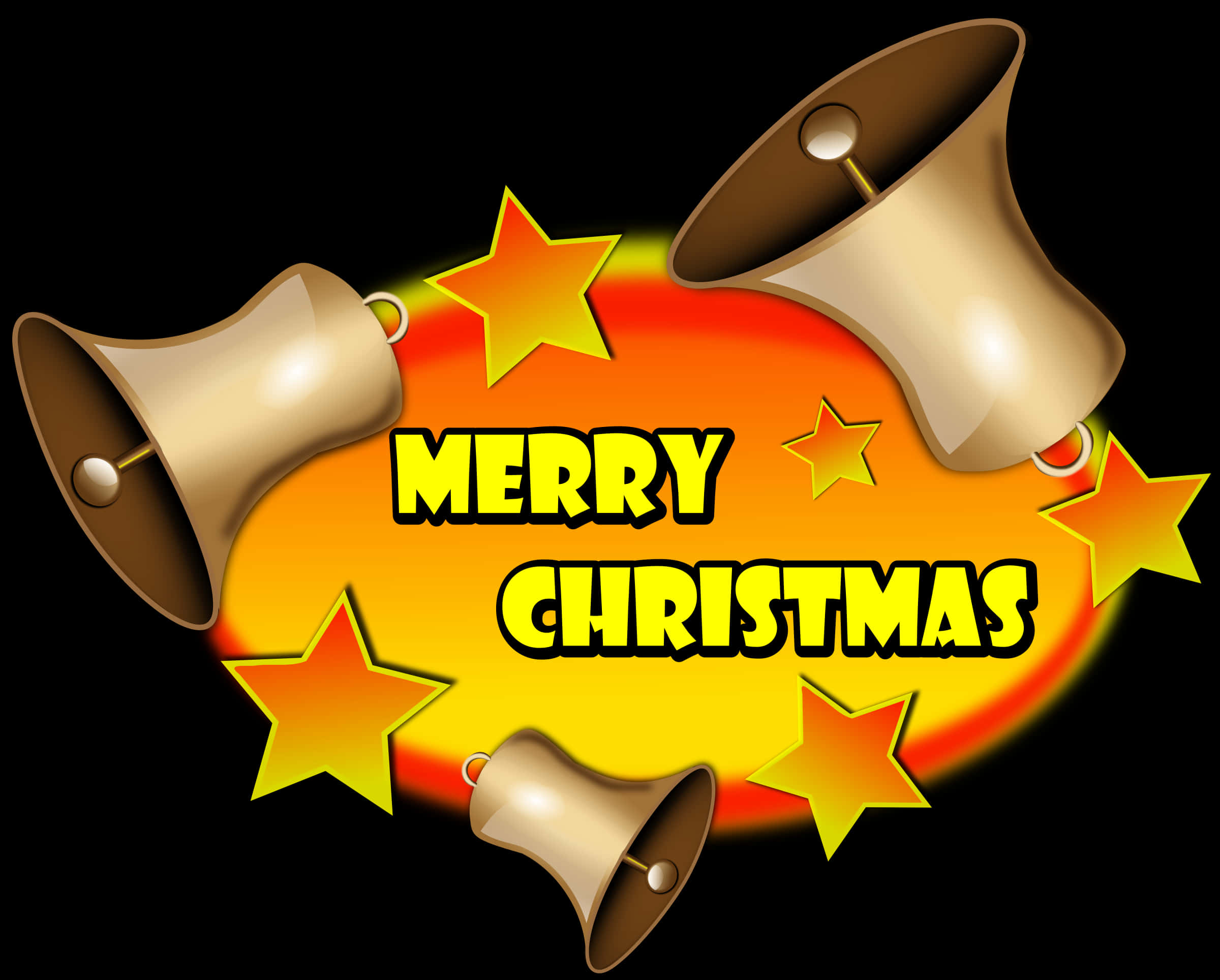 Merry Christmas Bells Graphic PNG