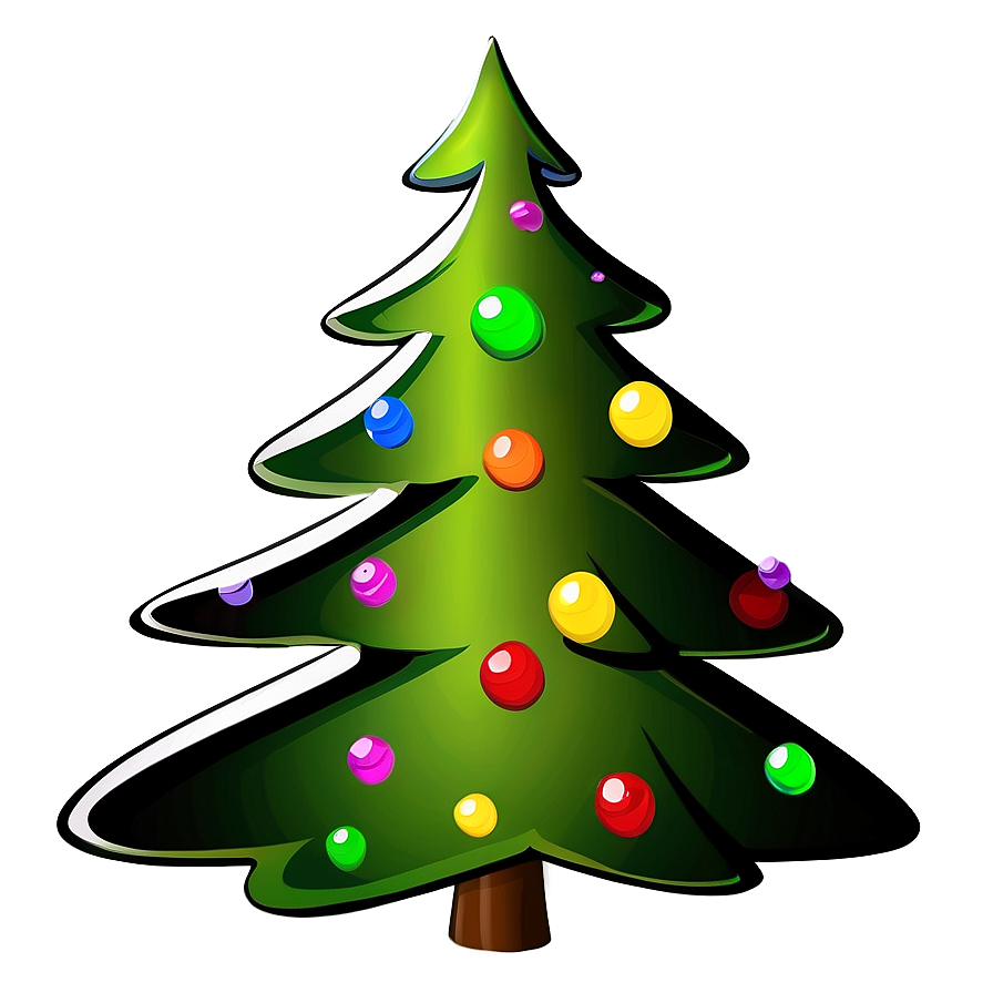 Merry Christmas Cartoon Tree Png 06132024 PNG