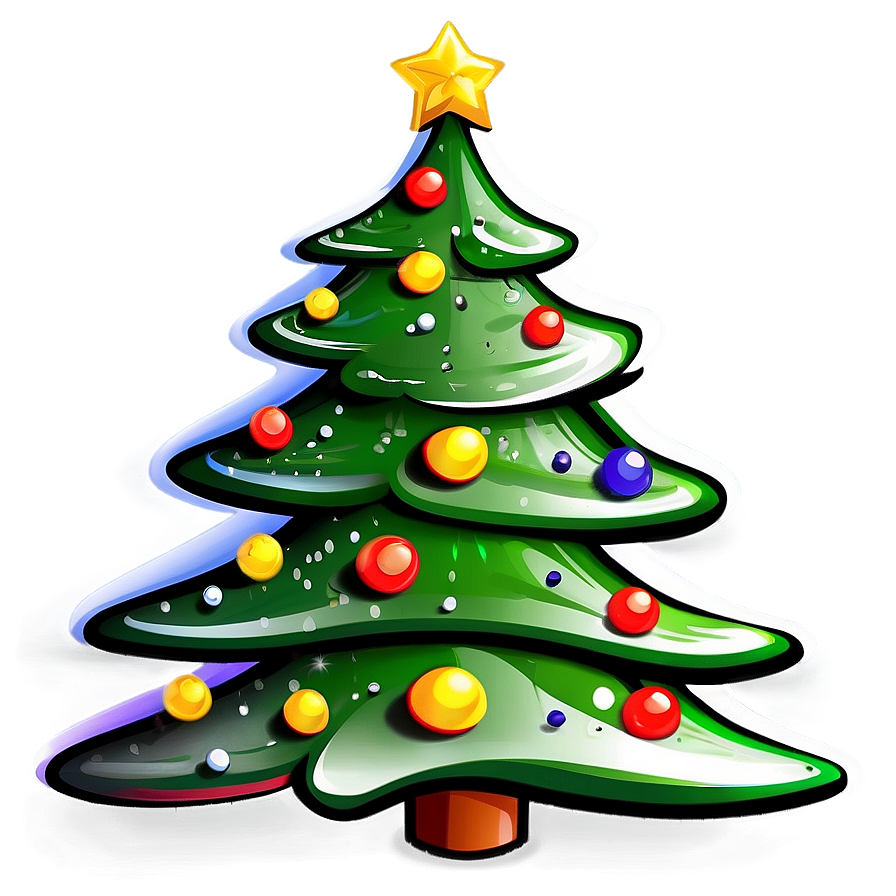 Merry Christmas Cartoon Tree Png 06132024 PNG