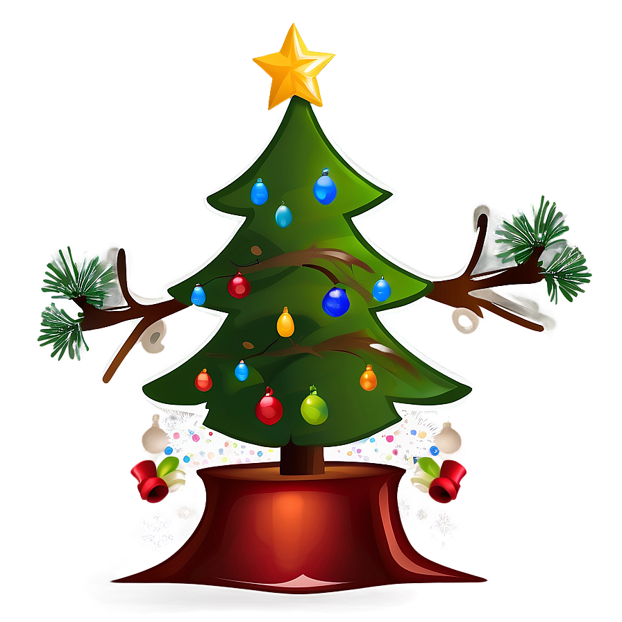 Merry Christmas Cartoon Tree Png Rhy PNG