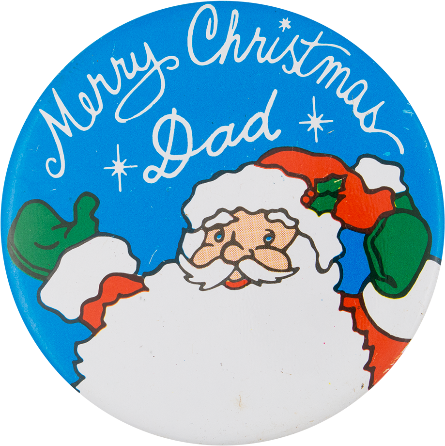 Merry Christmas Dad Santa Badge PNG