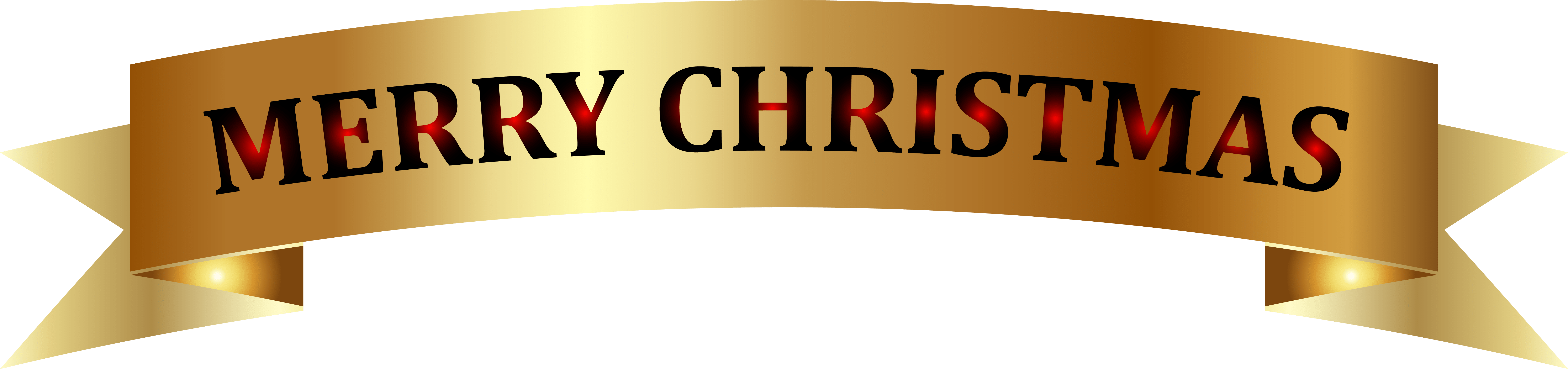 Merry Christmas Gold Banner PNG