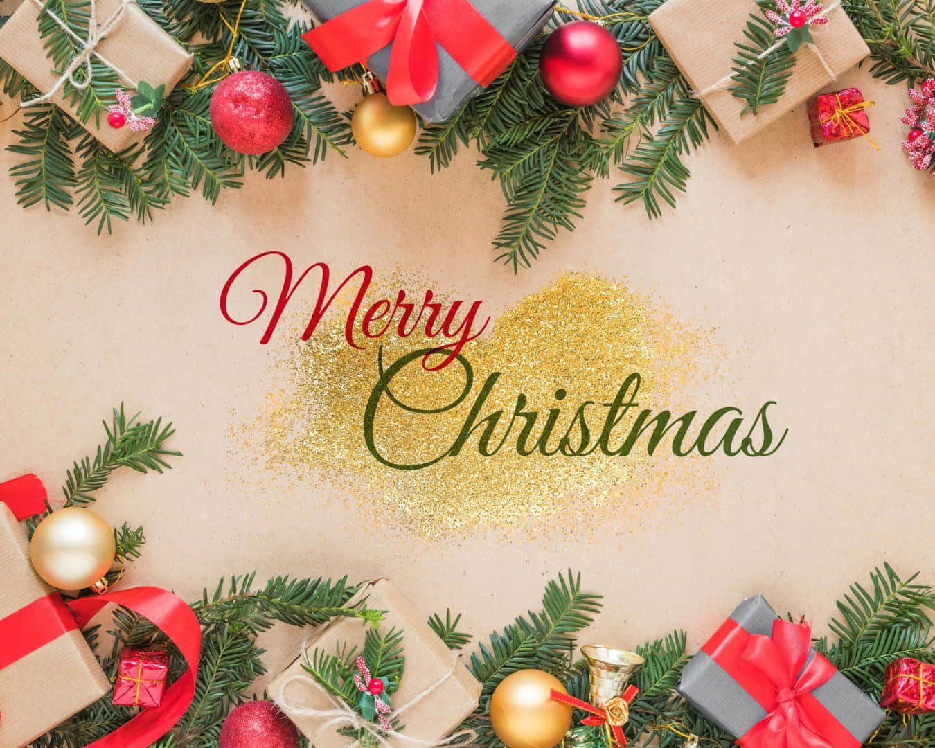 Merry Christmas Greeting Card Wallpaper