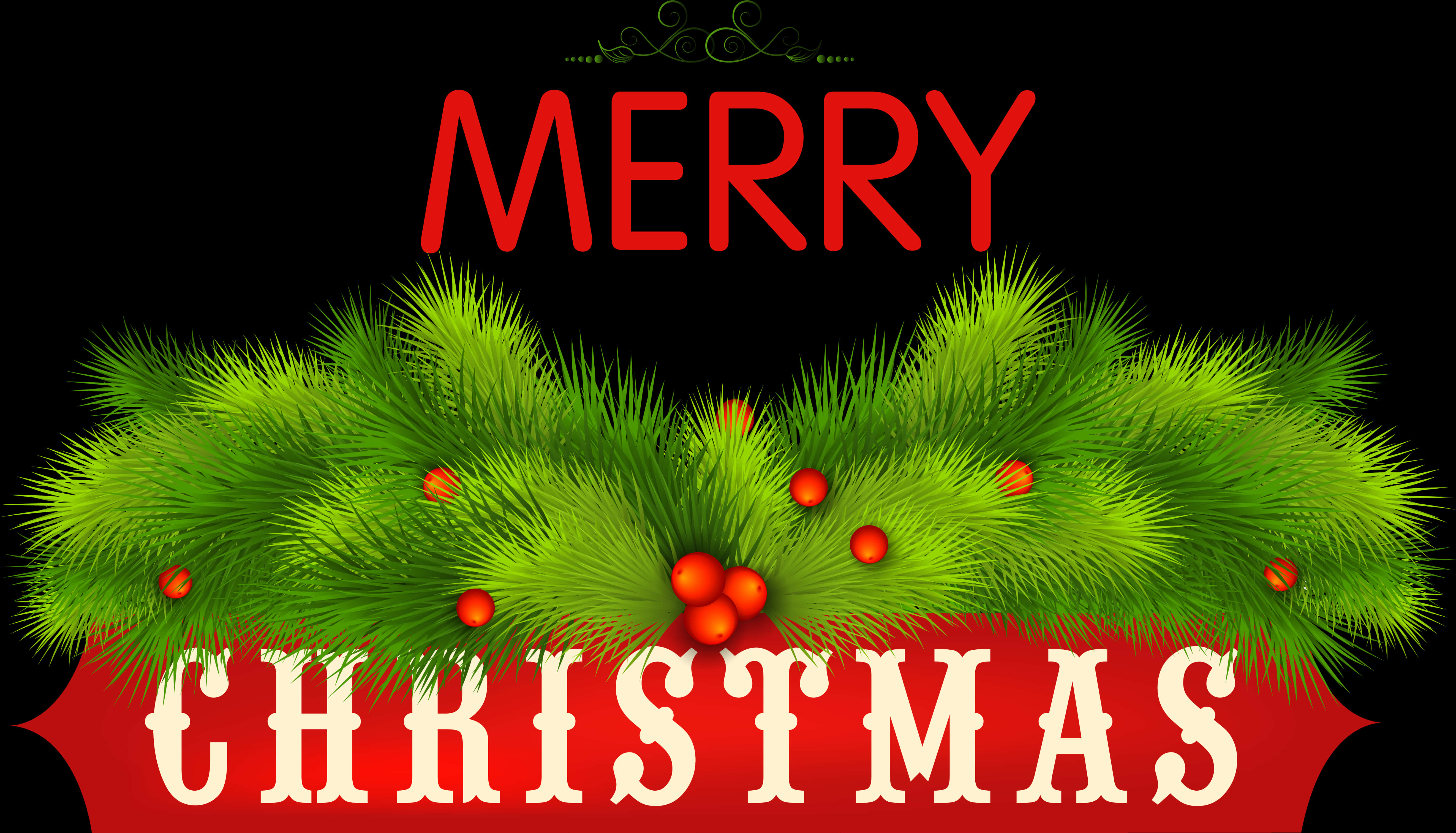 Merry Christmas Greeting Design PNG