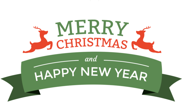 Merry Christmas Happy New Year Banner PNG