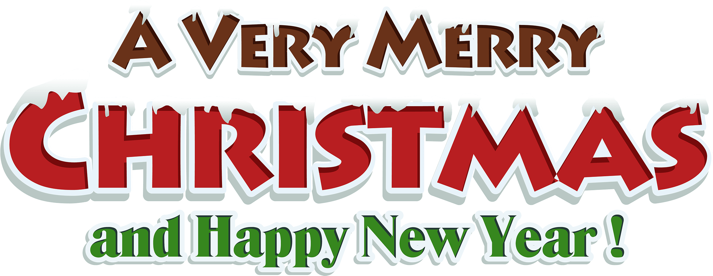 Merry Christmas Happy New Year Greeting PNG