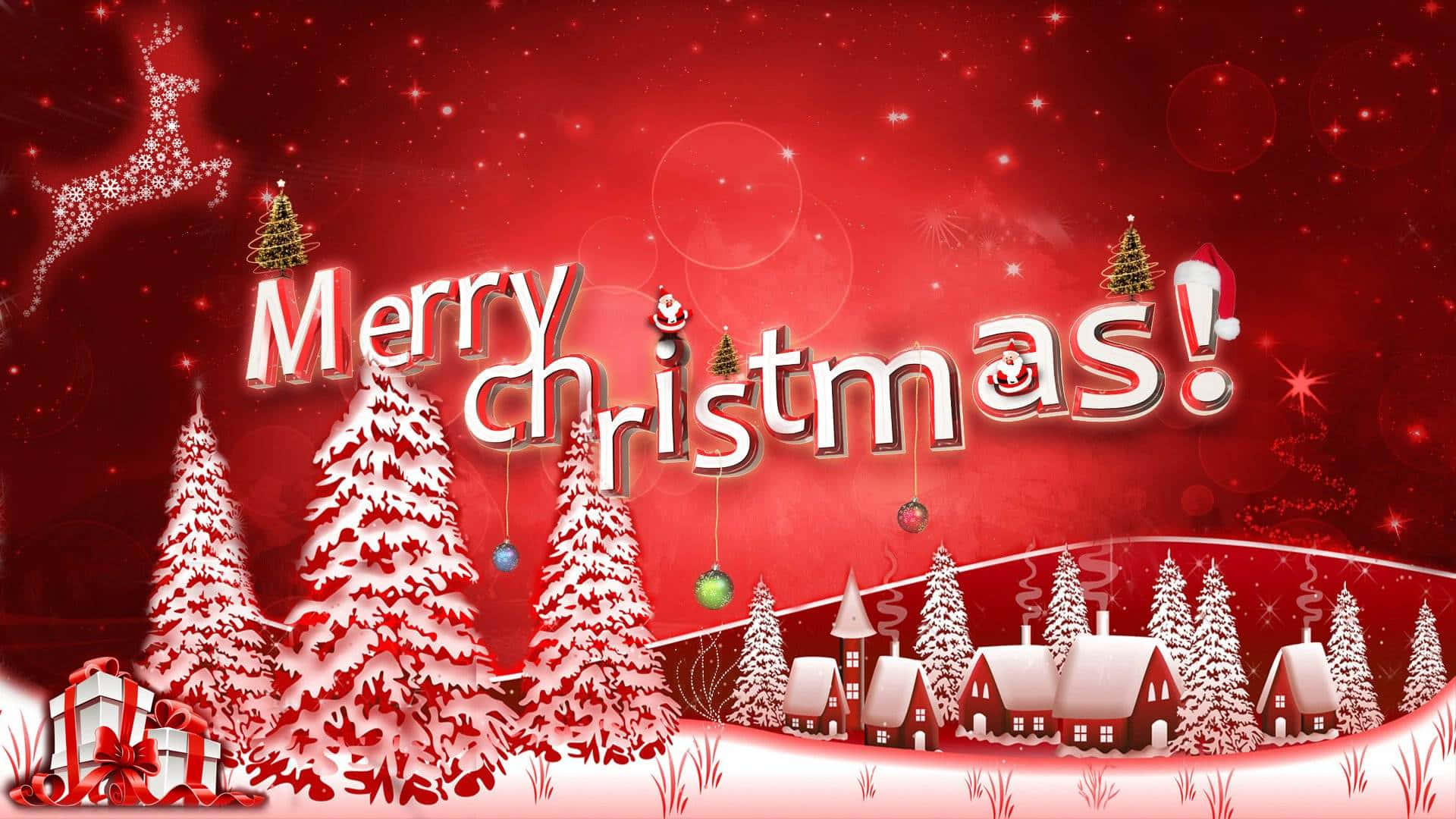 Merry Christmas Holiday Scene Wallpaper