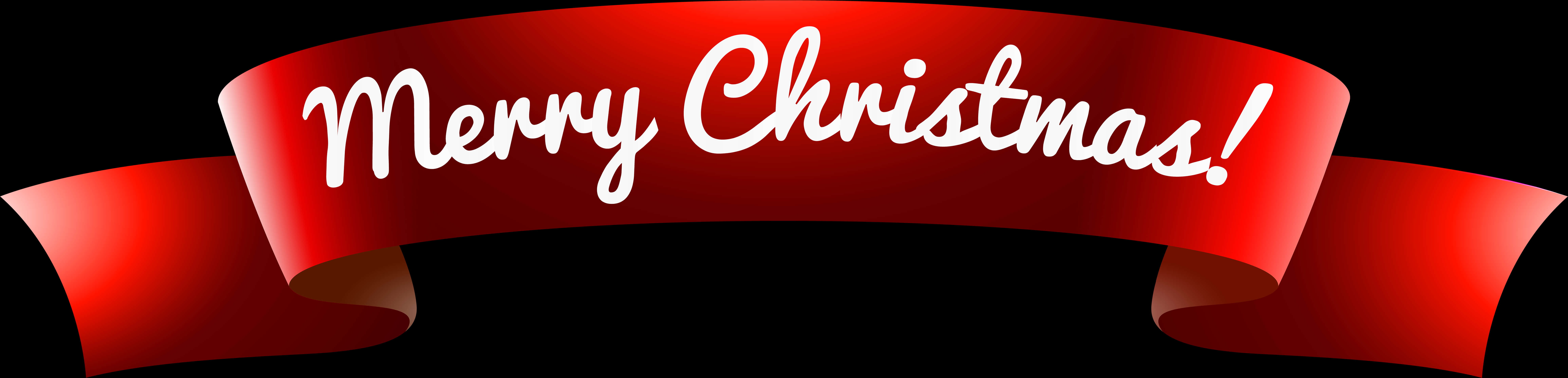 Merry Christmas Red Banner PNG
