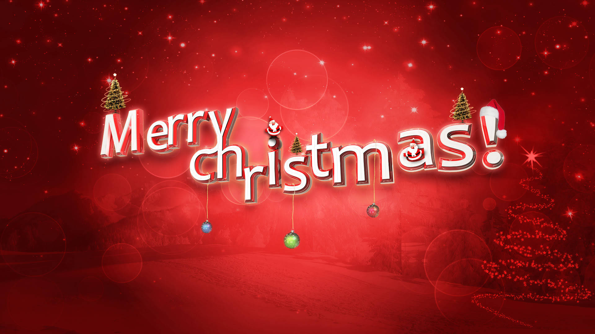Merry Christmas Red Greetings Wallpaper