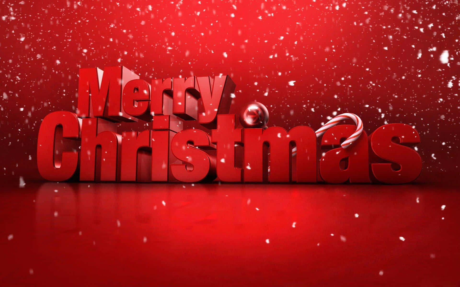 Merry Christmas Red Text Wallpaper