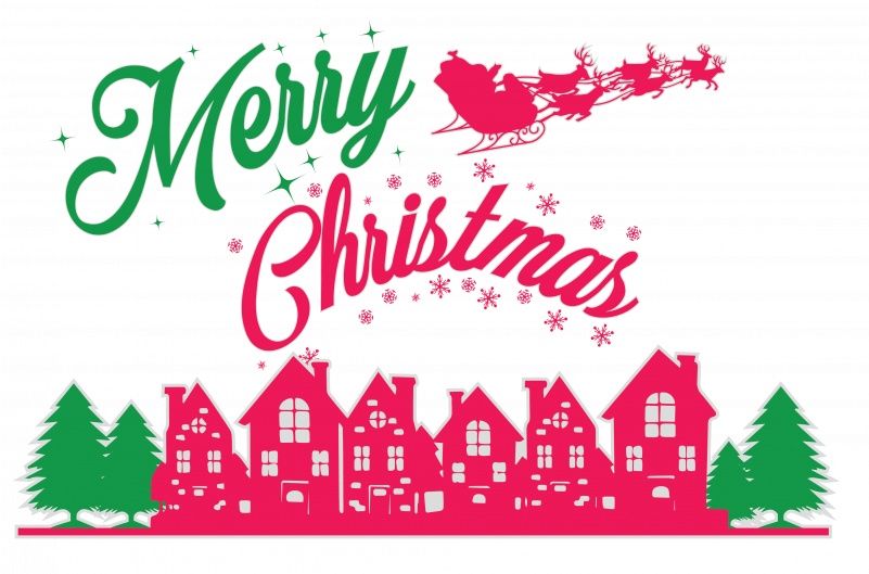 Merry Christmas Sleigh Graphic PNG