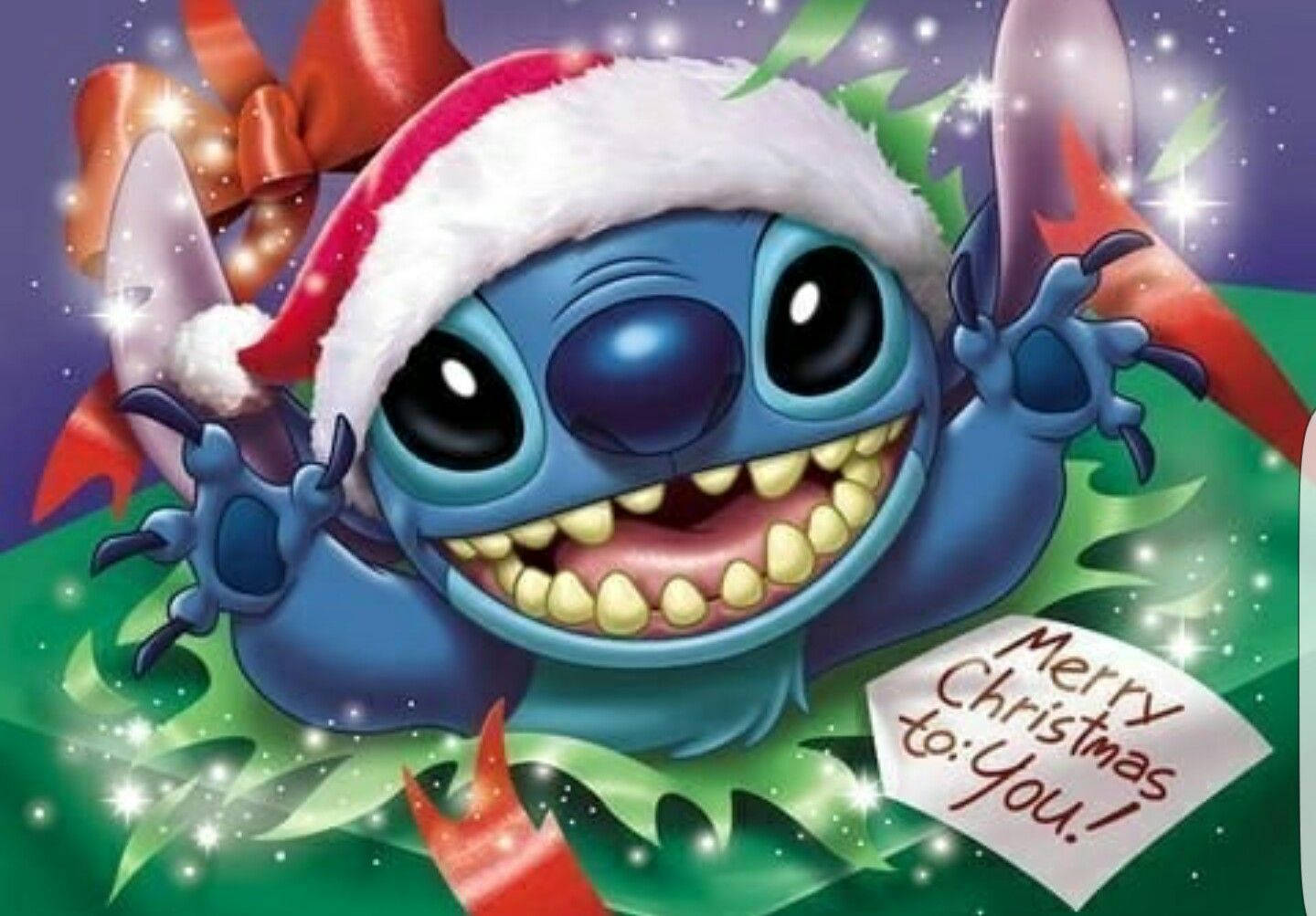 Merry Christmas Stitch 3d Style Wallpaper