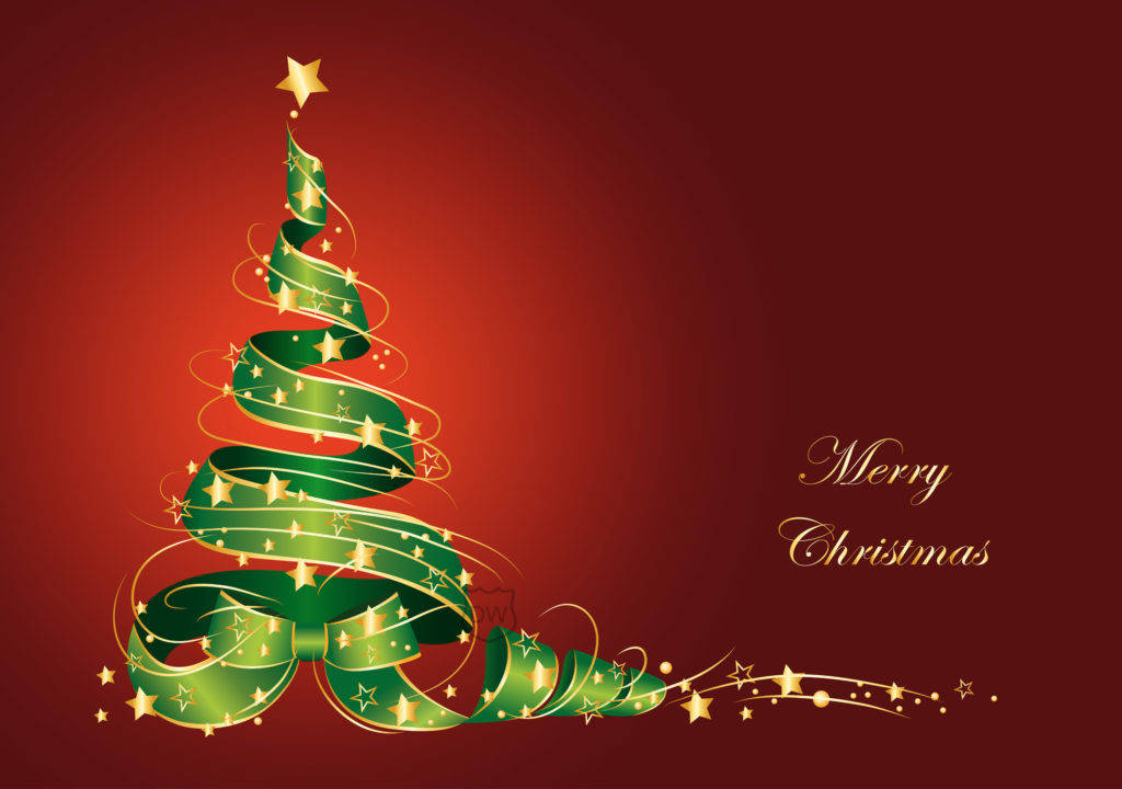 Merry Christmas Tree With Ornaments Wallpaper