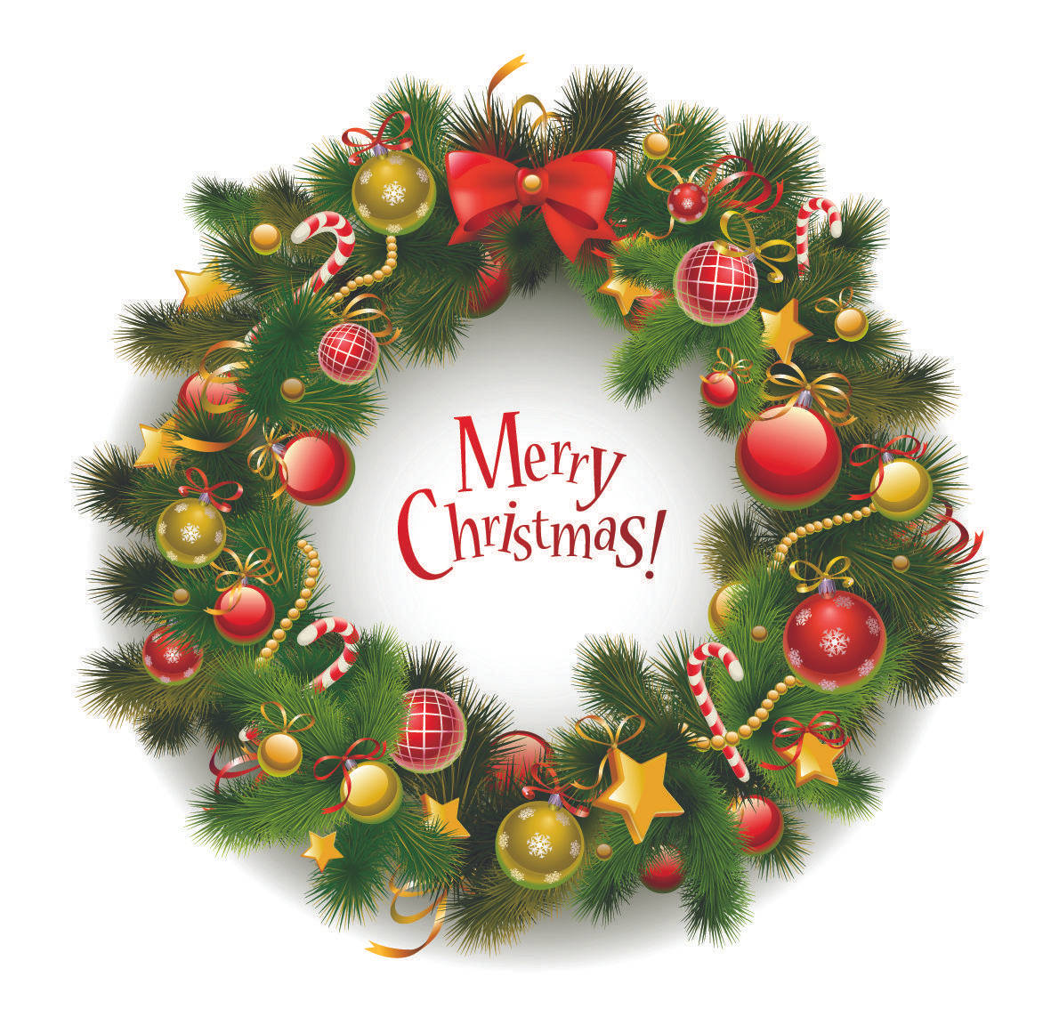 Merry Christmas Wreath Graphic Wallpaper