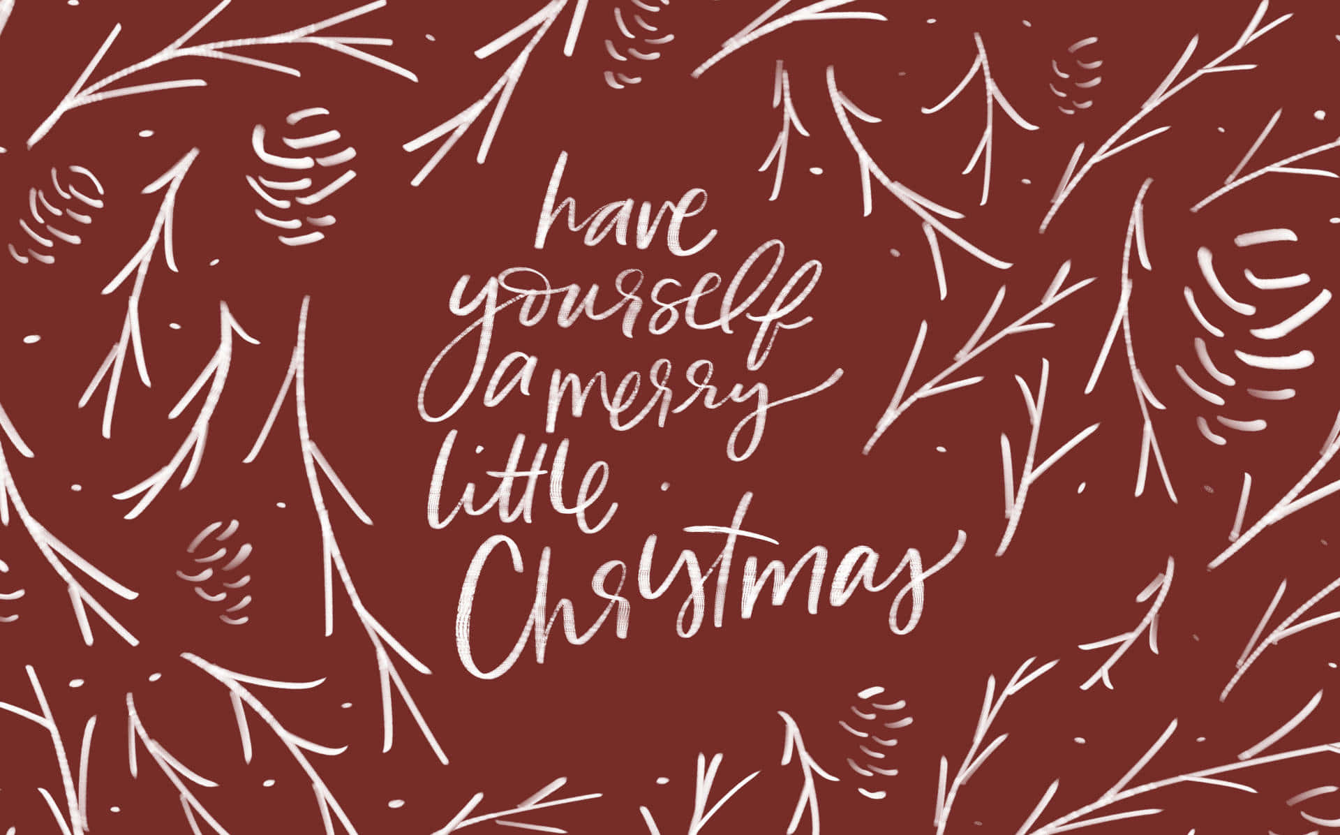Merry Little Christmas Calligraphy Background Wallpaper
