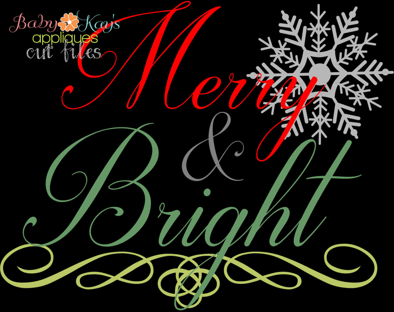 Merryand Bright Christmas Greeting PNG