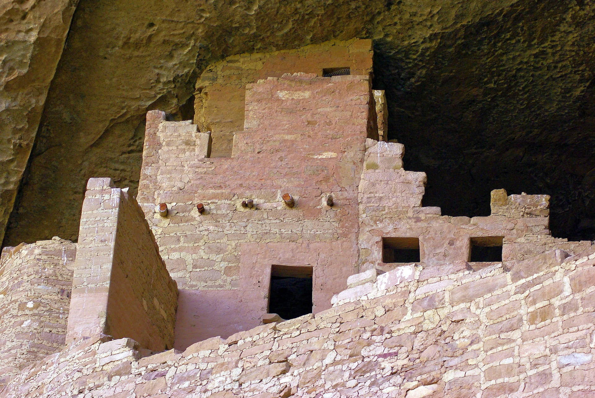 Vektor-baggrund af Mesa Verde Klippe Paladsruiner Wallpaper