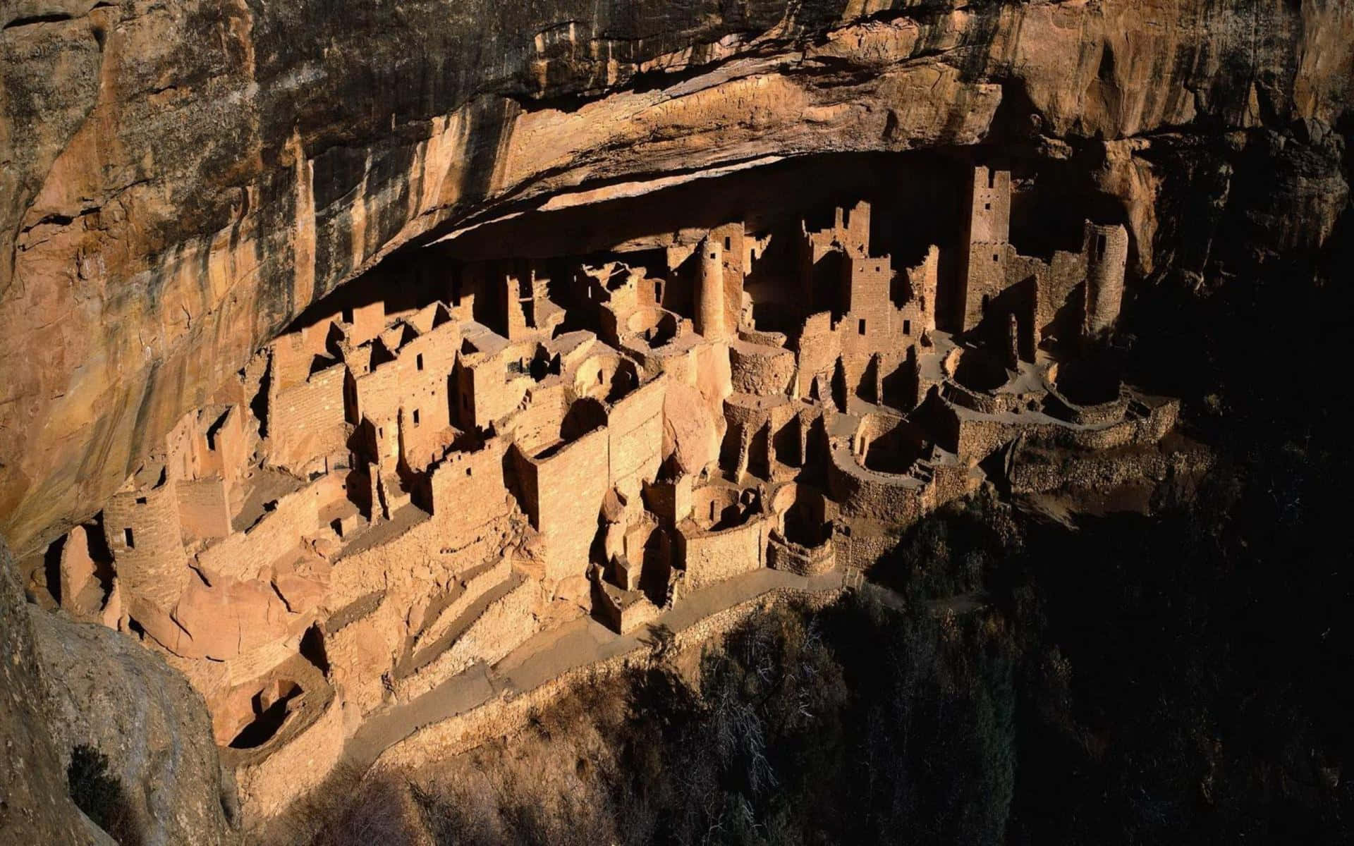 Mesa Verde National Park Cliff Palace Early Morning Light Wallpaper