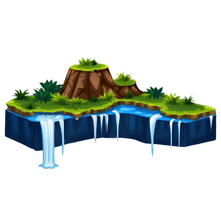 Mesa With Waterfall Png Qtq PNG