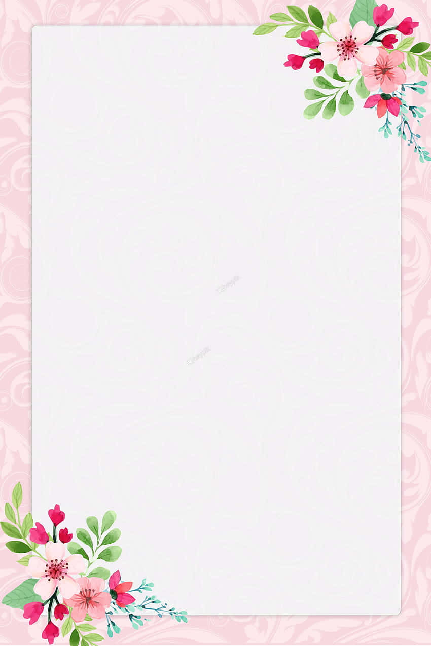 Wallpaper With A Floral Design In Simple Purple Ink Painting Page Border  Background Word Template And Google Docs For Free Download
