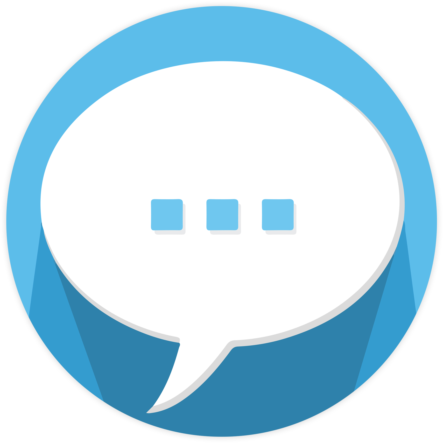Message Bubble Icon Blue Background PNG