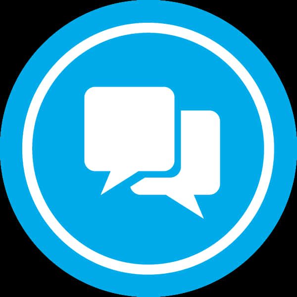 Messaging Icon Blue Circle PNG