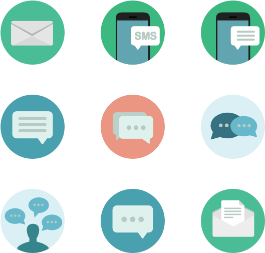 Messaging Icons Set PNG