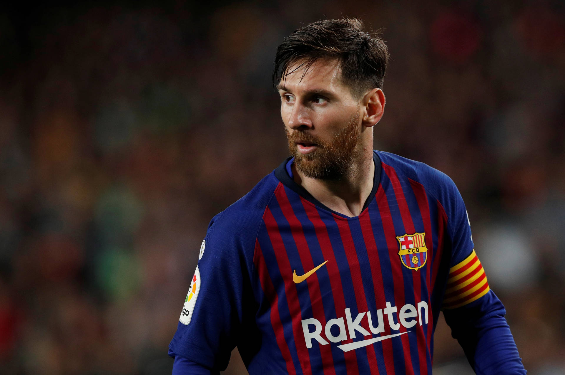 Messi 2020 Barcelona Rakuten Jersey Wallpaper