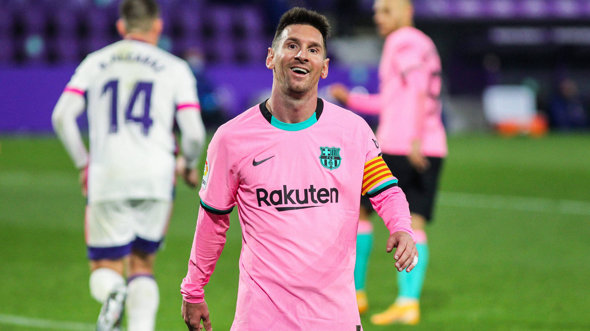 Lionel Messi in 2021, Donning his iconic FCB Third Kit Wallpaper