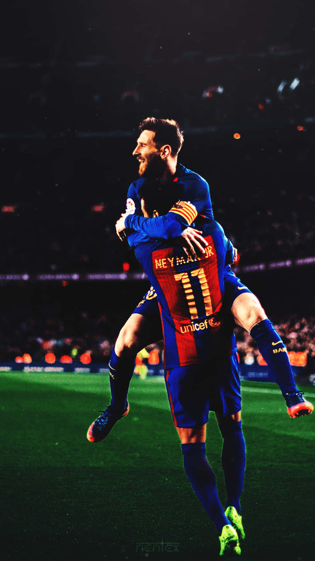 The Best of the Best: Soccer Legends Messi and Neymar Wallpaper