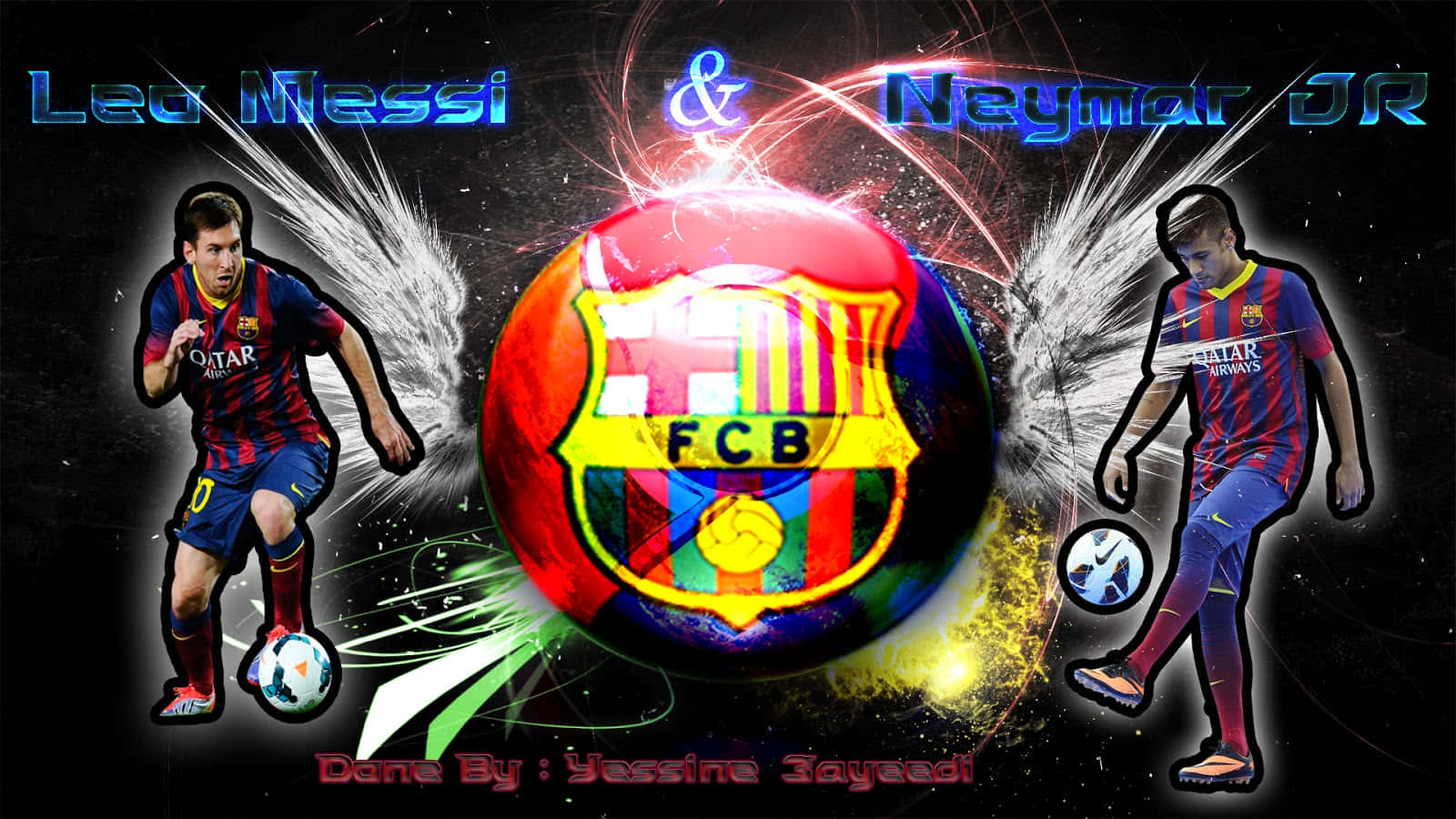 Two of the biggest footballing stars of our time, Lionel Messi And Neymar Jr Wallpaper