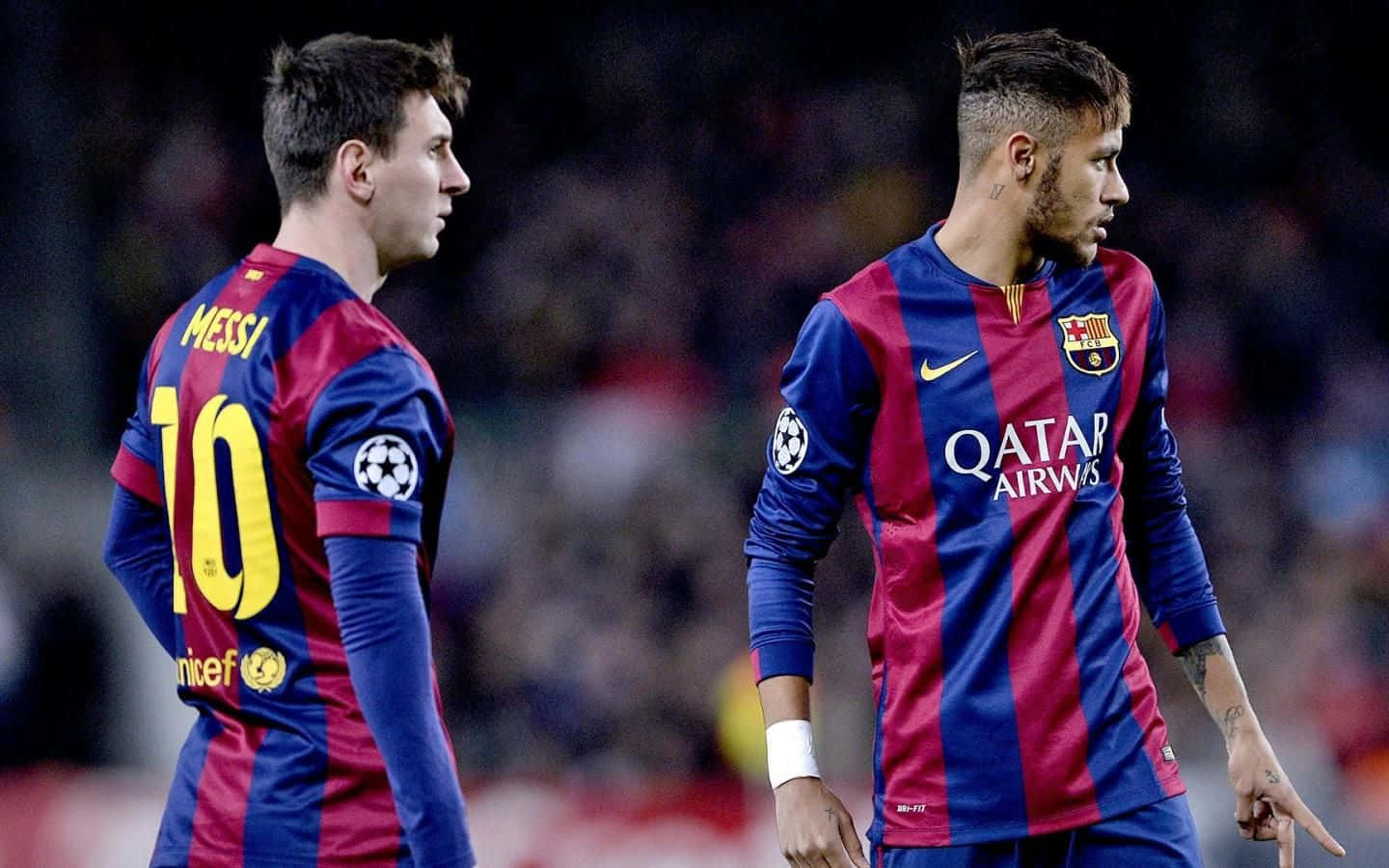 Dynamic Duo Messi And Neymar In Action Wallpaper