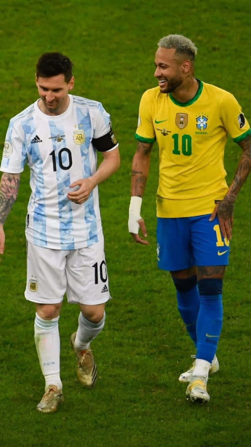 Gemeinsamwieder Vereint: Messi Und Neymar Wallpaper