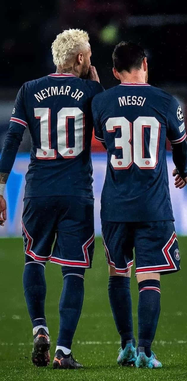 Immaginedi Lionel Messi E Neymar Jr: Due Leggende Dello Stesso Sport Sfondo