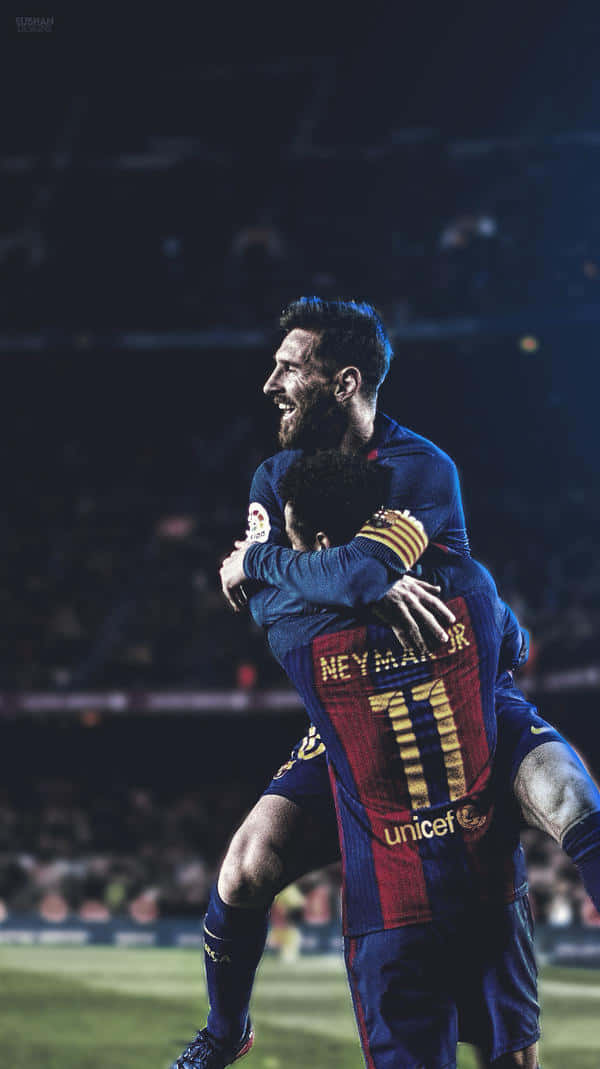 Two Of The Best Soccer Players On The Planet - Messi And Neymar Wallpaper