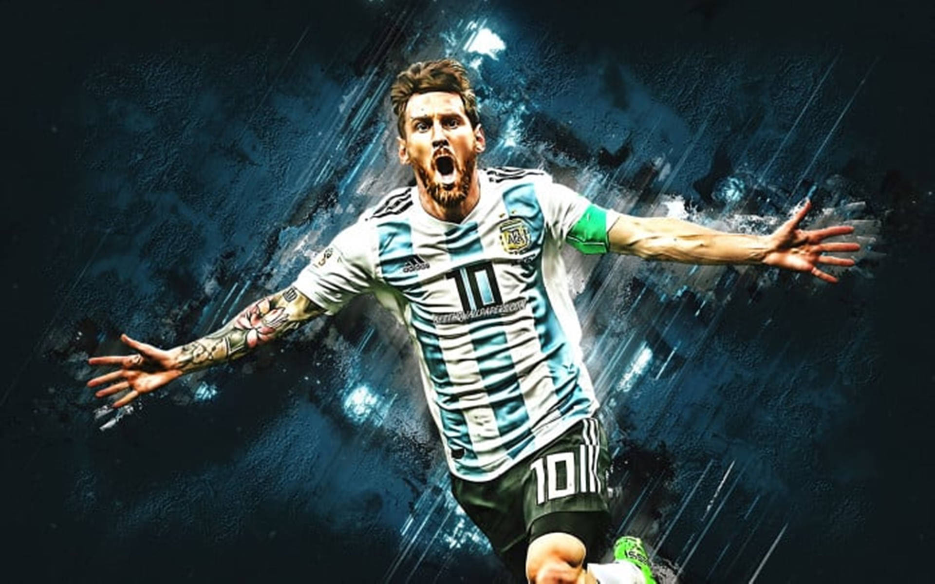 Messi Argentina Æstetisk Blå Tapet Wallpaper