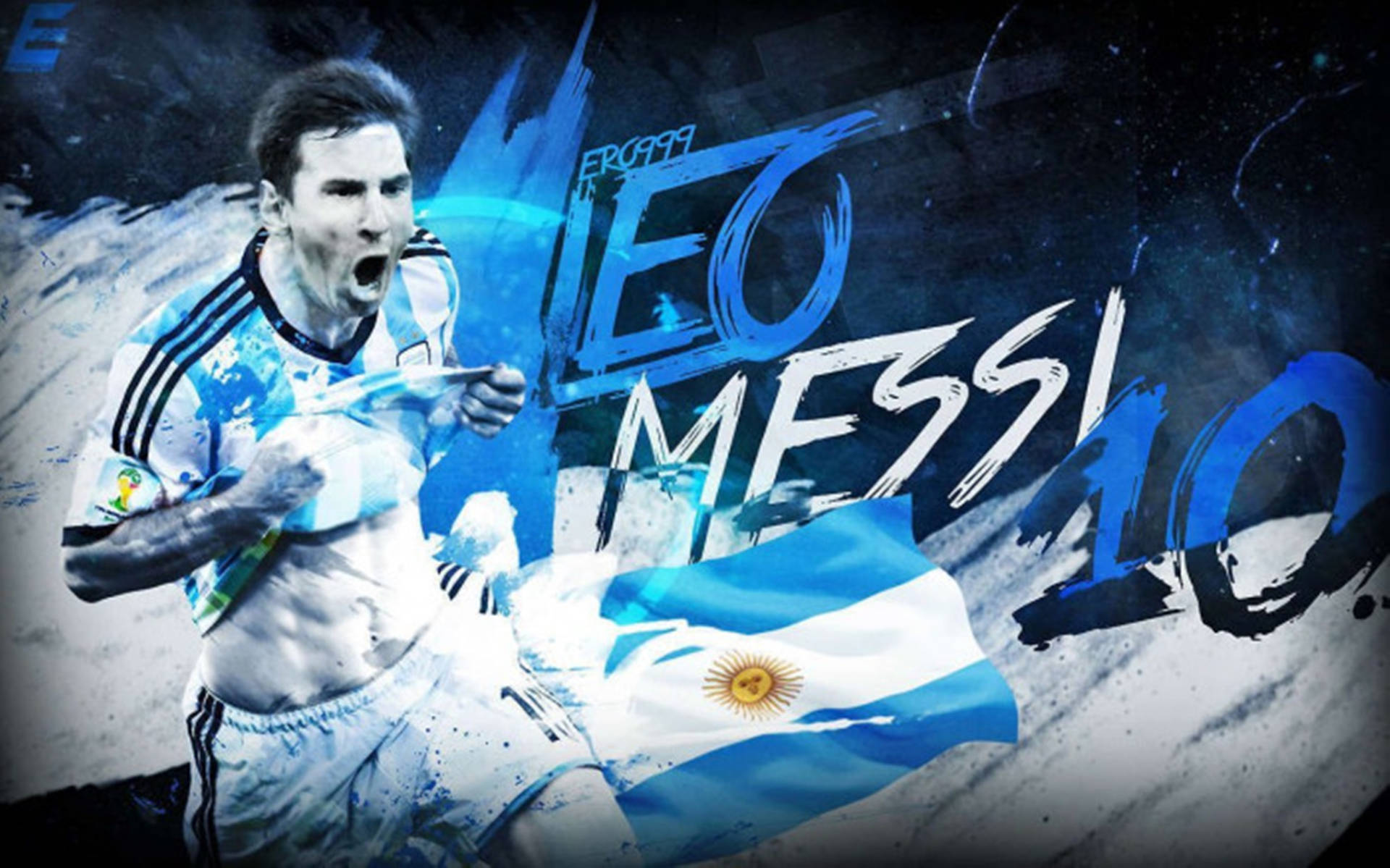 Download Messi Argentina Flag Poster Wallpaper 