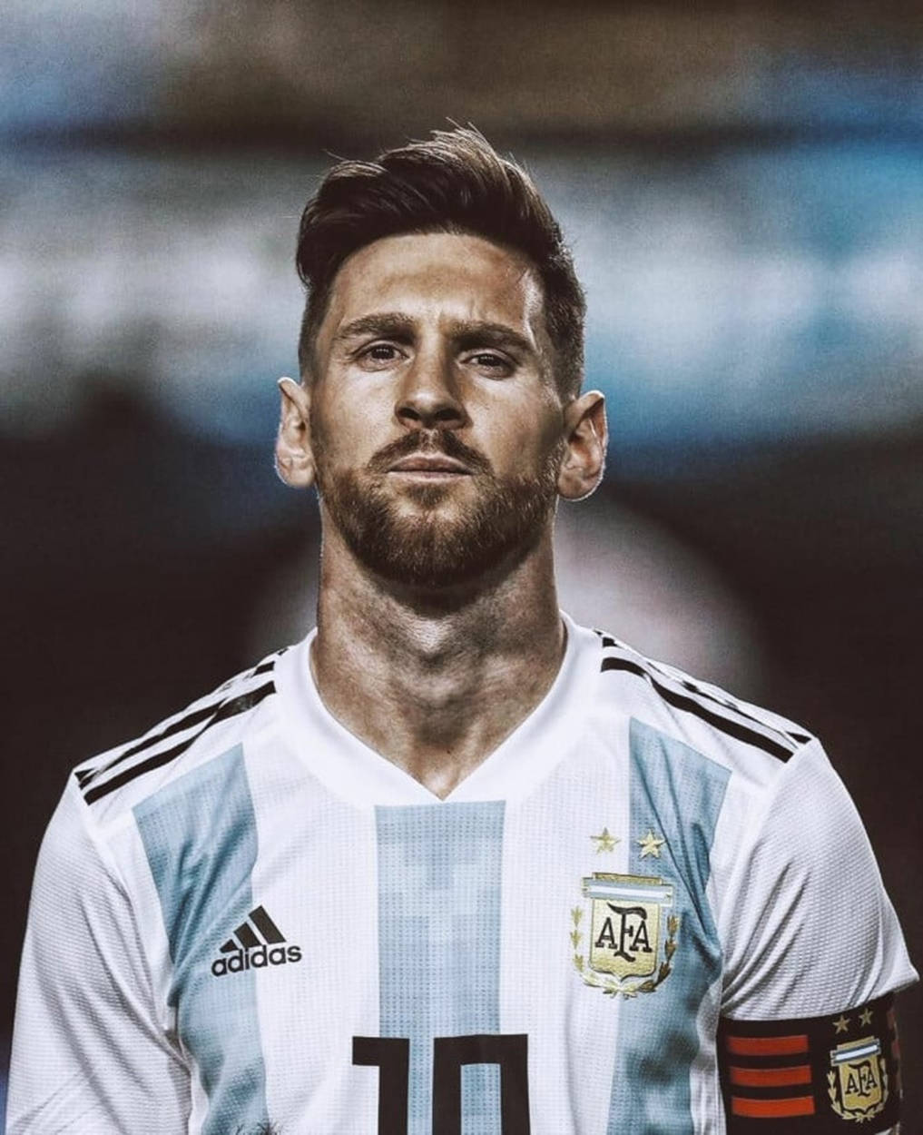 Messi Argentina Fodbold I Hvid Adidas Baggrund Wallpaper
