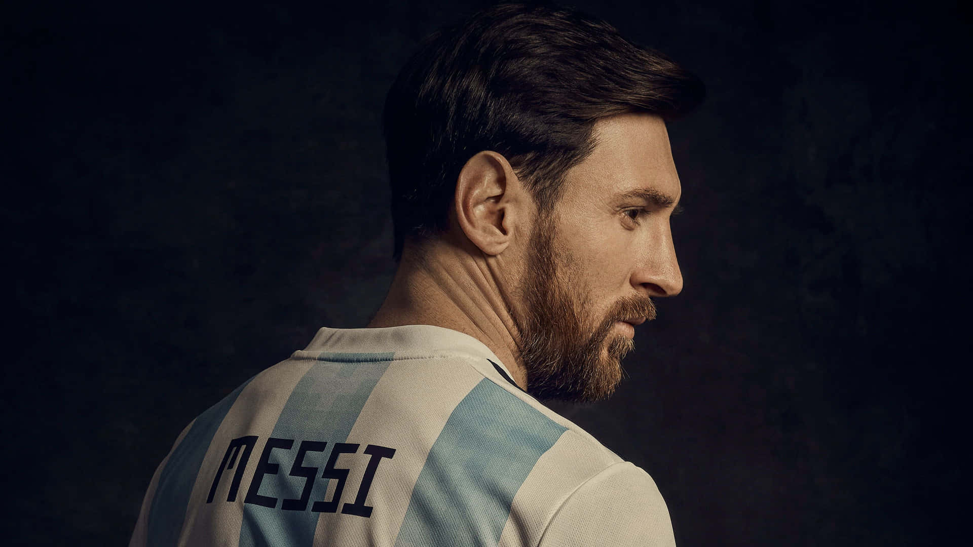 Messi Argentina Jersey Profile4 K Wallpaper