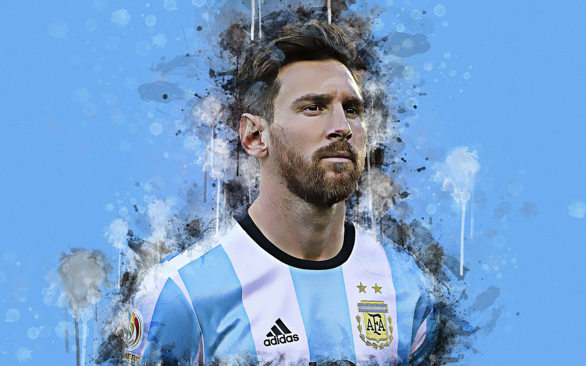 Download Messi Argentina2022 Artistic Portrait Wallpaper | Wallpapers.com