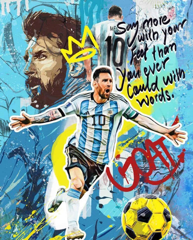 Messi Argentinian Soccer Legend Artwork Wallpaper