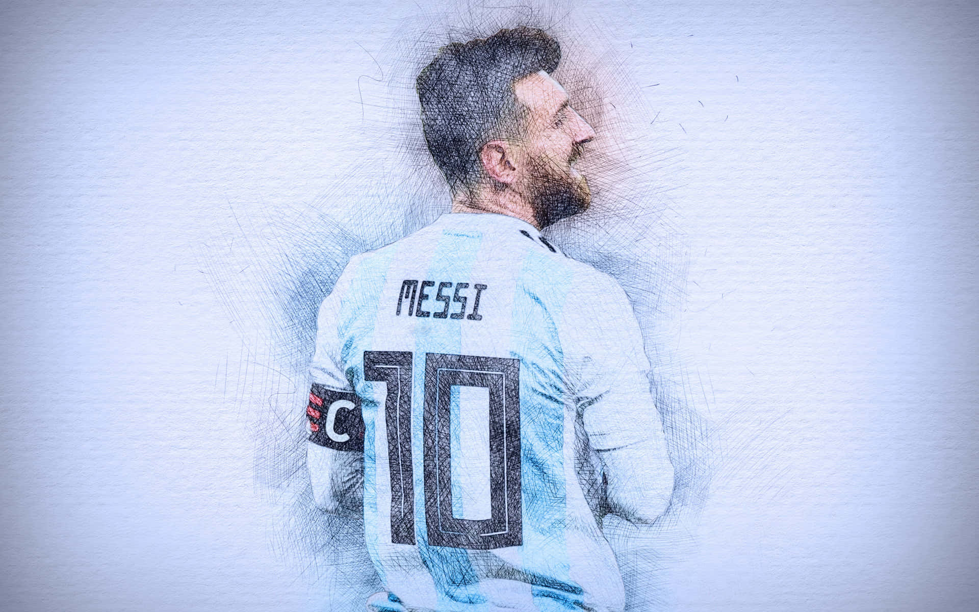 Messi Artistieke Schets Effect 2022 Achtergrond