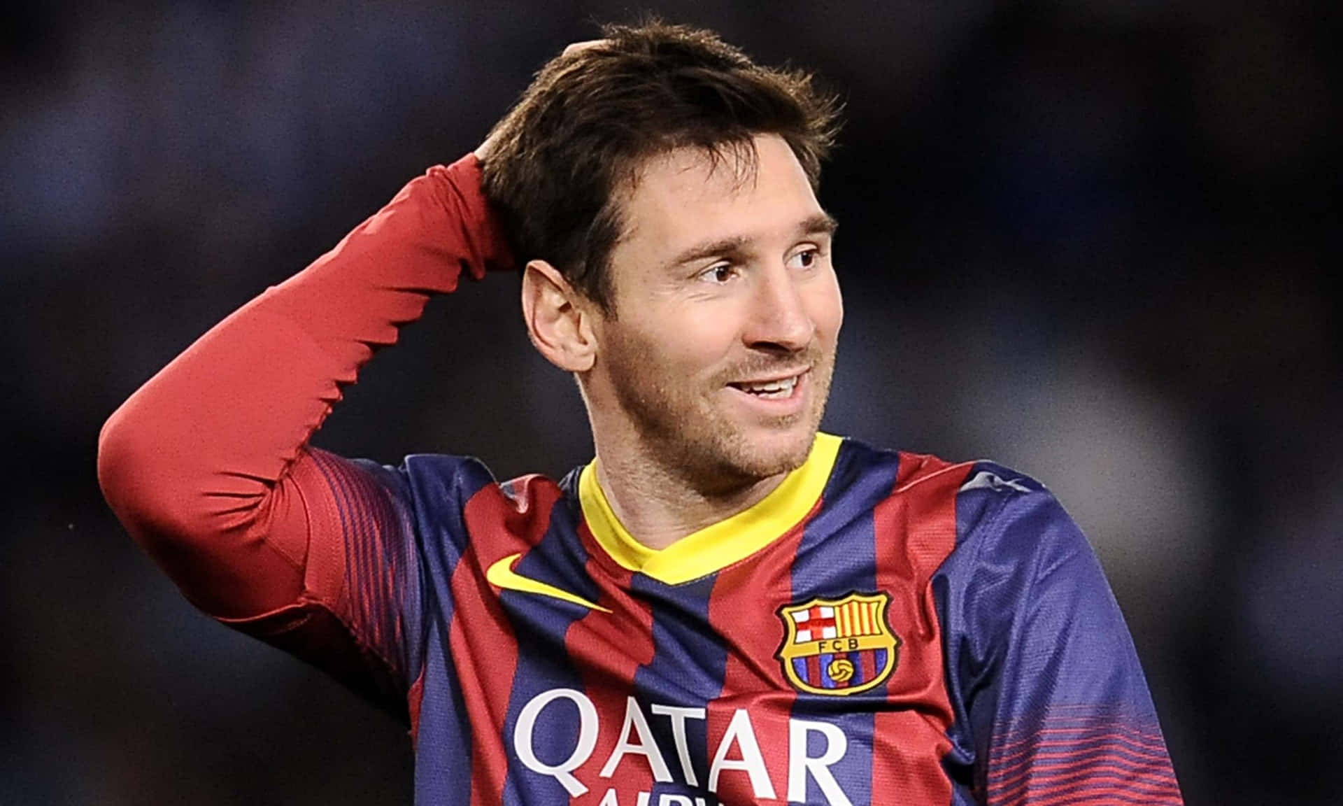 Nyden Solnedgang I Barcelona Med Lionel Messi.