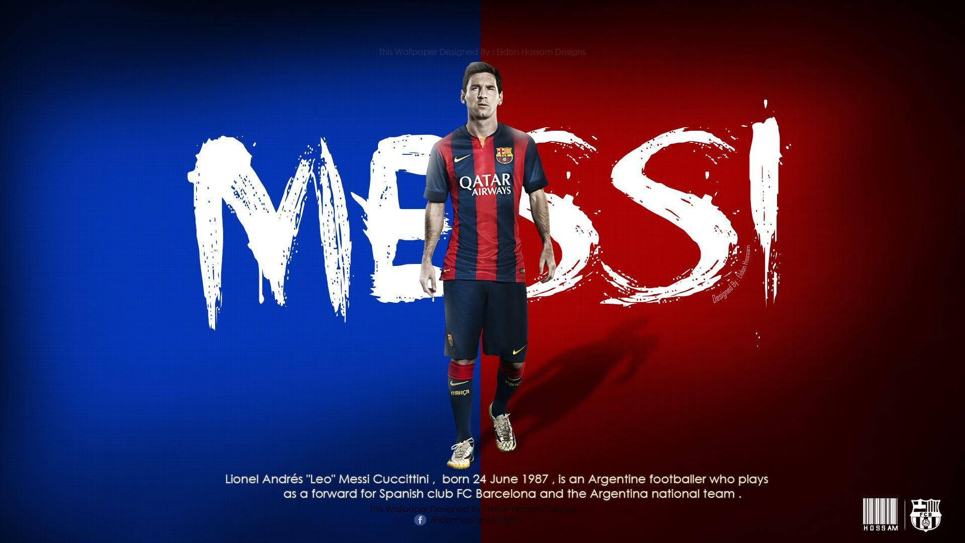 Imagemdo Corpo Inteiro De Messi No Barcelona. Papel de Parede