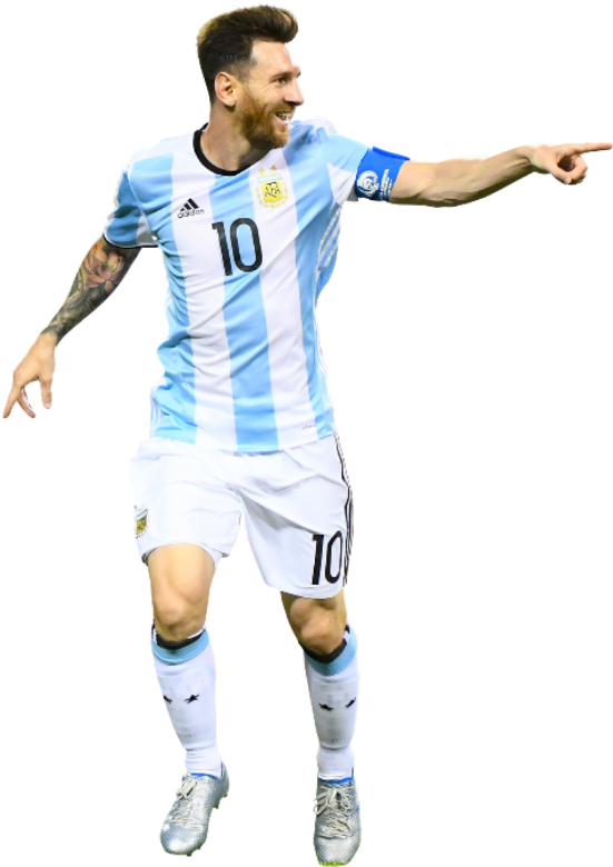 Messi Celebratingin Argentina Kit PNG