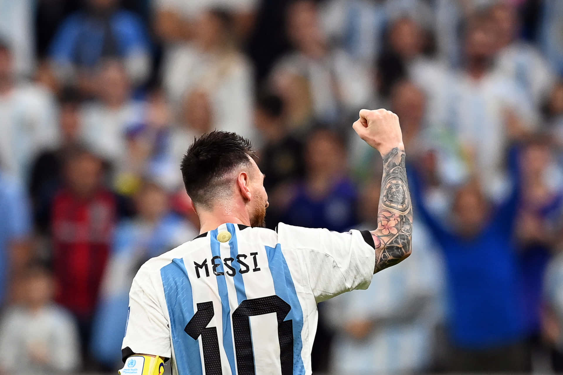 Messi Celebration Argentina Jersey Wallpaper